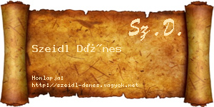Szeidl Dénes névjegykártya