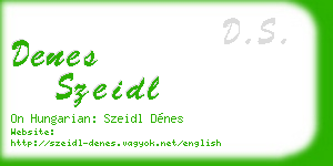 denes szeidl business card